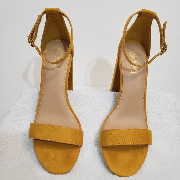 Brash Shoes - Brash Block Heels Women Mustard